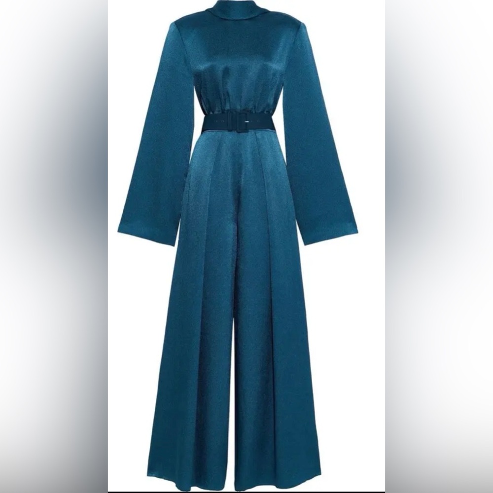 Solace London Teal Wide-Leg Jumpsuit